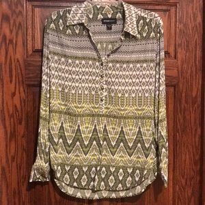 FifteenTwenty green black white patterned shirt S